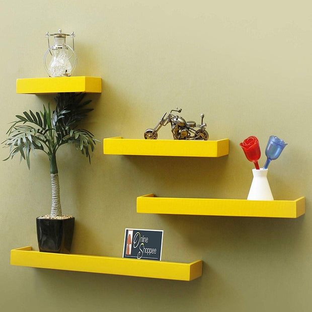 Wooden Rectangular Floating Wall Shelves set of 4 - WoodenTwist
