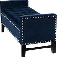 Royal Blue Premium Wood Upholstered Flip top Storage Bench - WoodenTwist