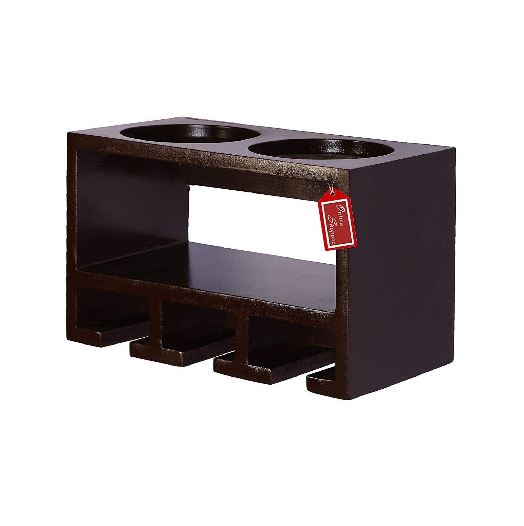 Unique Wooden Bottle Rack, 2 Bottles Holder Wall Shelves - WoodenTwist