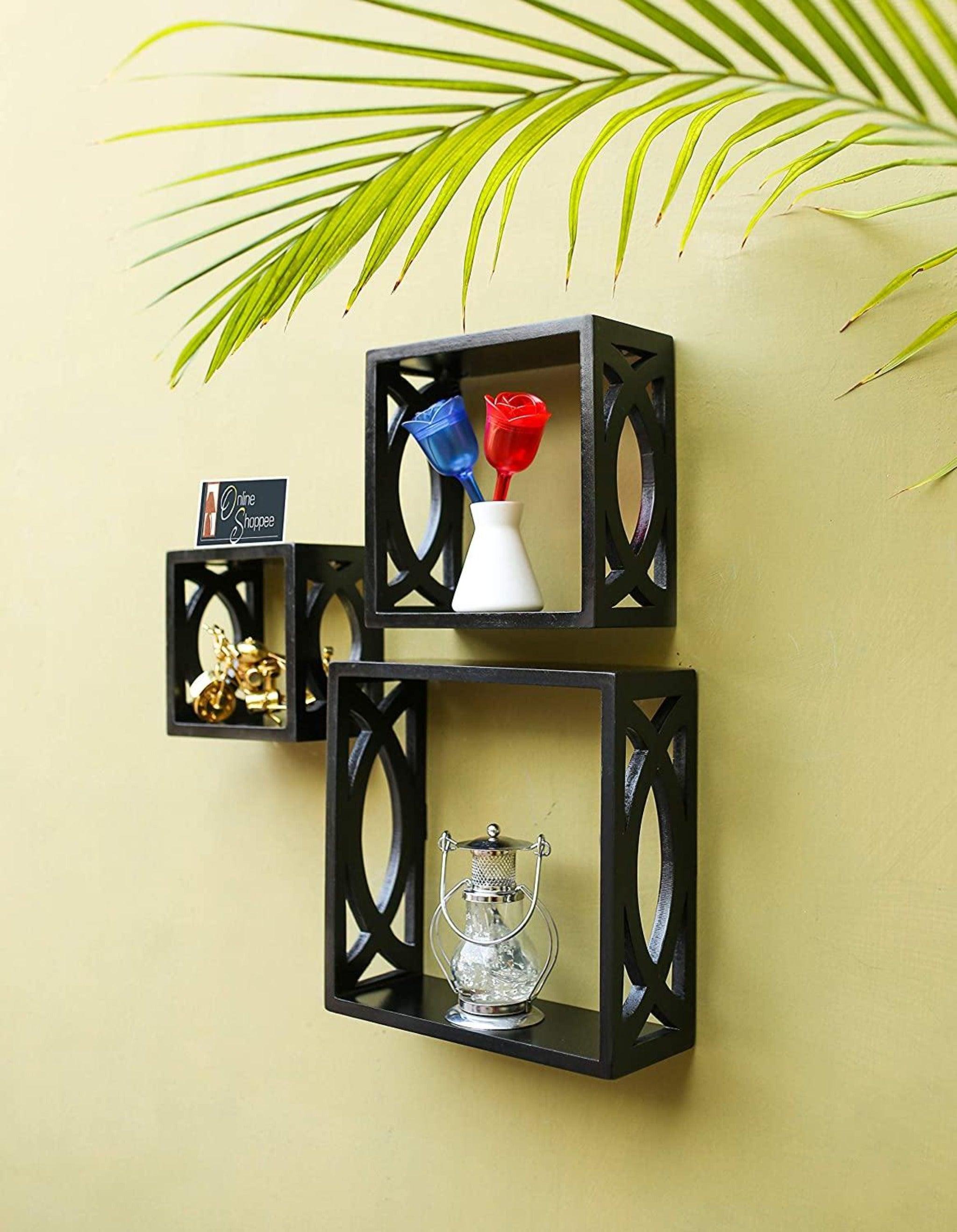 Elegant Floating Wall Shelf Set of 3 - Front View