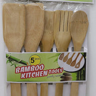 Bamboo Wood Cooking Spoons - natural wood colour detail