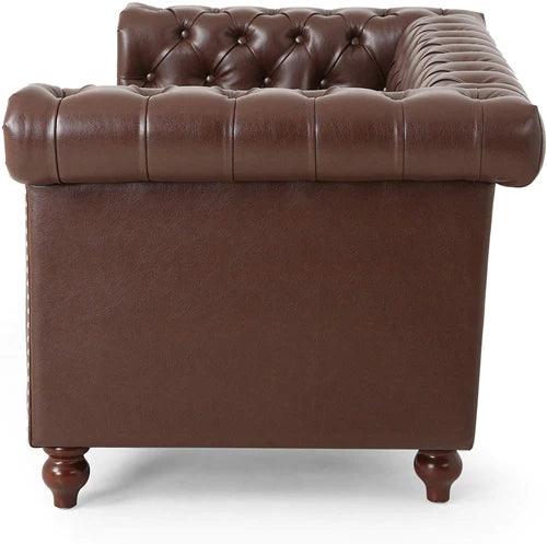 Modern Handmade Leatherette Love Seats Sofa - WoodenTwist