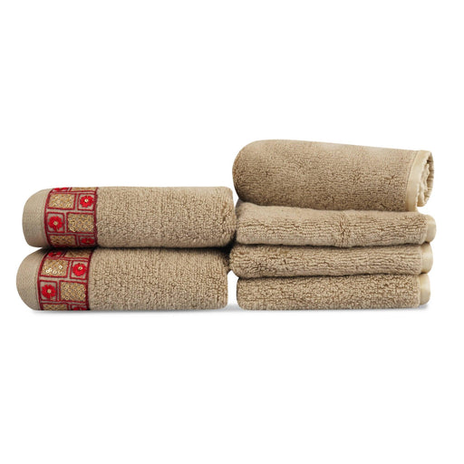 Pure Cotton 500 GSM Set of 6 (2 Hand & 4 Face Towels ) - WoodenTwist