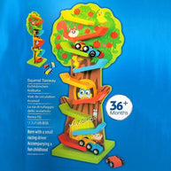 Squirrel Taxiway Kids Educational Toy Car Taxi Wooden Toy - WoodenTwist