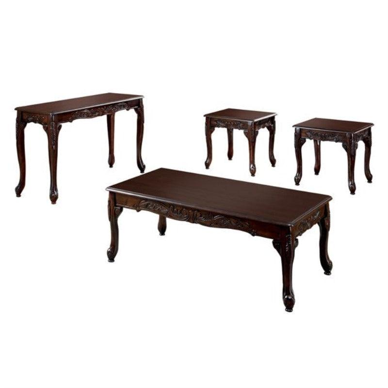 Wooden Hand Carved Beautiful Designs Royal Decor Coffee Table Set (Teak Wood) - WoodenTwist