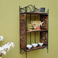 Wooden Home Decor 3 Shelf Rack Kitchen Rack - WoodenTwist