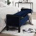 Royal Blue Premium Wood Upholstered Flip top Storage Bench - WoodenTwist