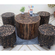 Bloque De Madera Coffee Table Set Brown - WoodenTwist