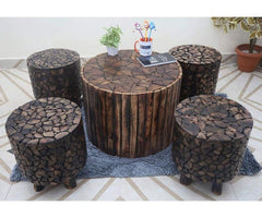 Bloque De Madera Coffee Table Set Brown - WoodenTwist