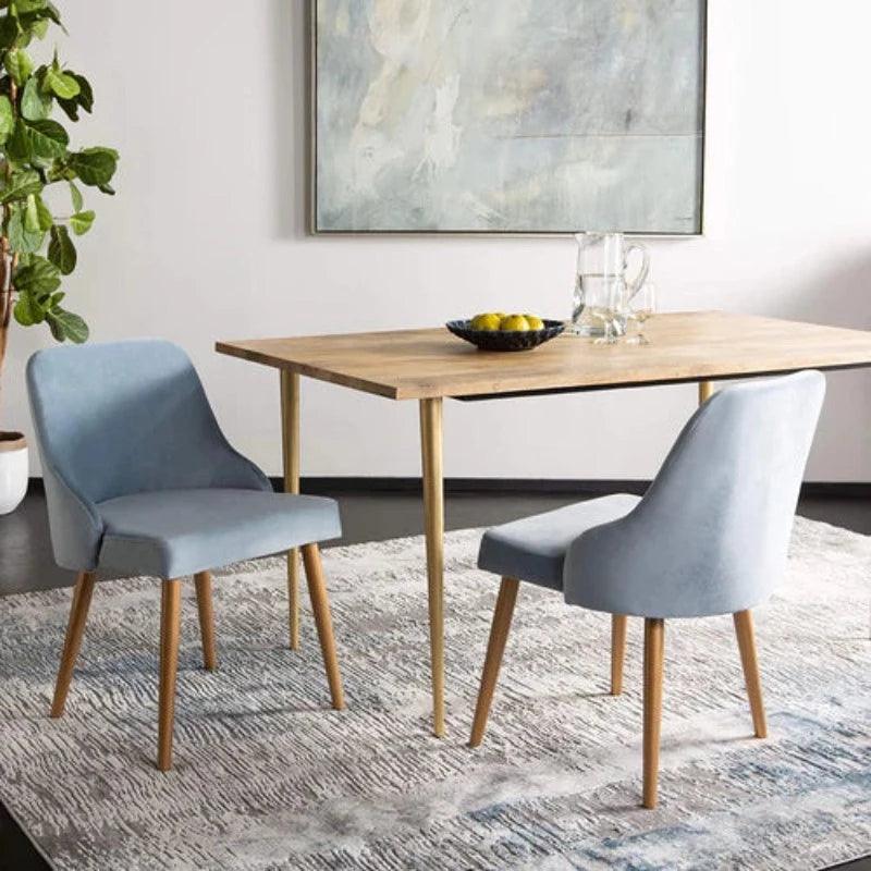 Mid-Century Slate and Gold Finish Dining Chair (Set of 2) - WoodenTwist
