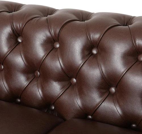 Modern Handmade Leatherette Love Seats Sofa - WoodenTwist