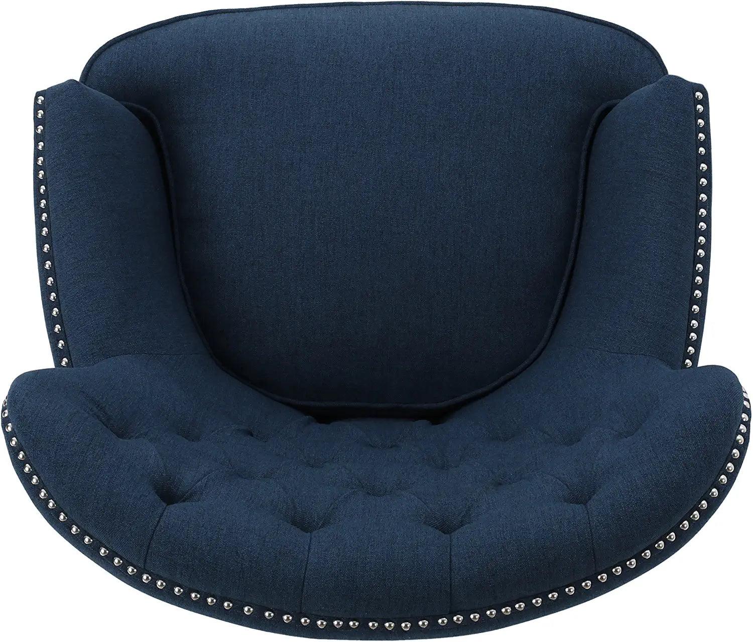 Modern Tufted Lounge Armchair (Blue) - WoodenTwist