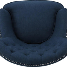 Modern Tufted Lounge Armchair (Blue) - WoodenTwist