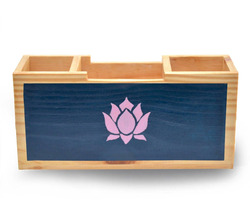 Blooming Lotus Hand Painted Wooden Holder - WoodenTwist