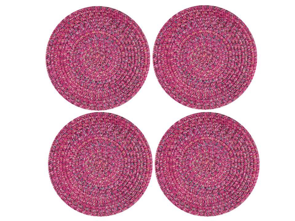 Polyster Round Coaster Set (6 PCS Set) Machine Washable Absorbent Size: 5 inch Diameter - WoodenTwist