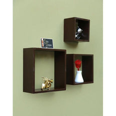 Square Nesting Wooden Floating Wall Shelves Set of 3 - WoodenTwist