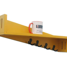 Wooden Plegable Wall Shelf With Key Hooks - WoodenTwist