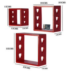 Wooden Floating Wall Shelves Set of 3 - WoodenTwist