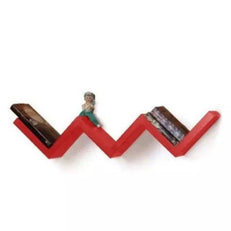 Wooden Handicrafted W Shape Designer Floating Wall Shelves - WoodenTwist