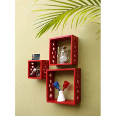 Wooden Square Nesting Floating Wall Shelves Set of 3 - WoodenTwist