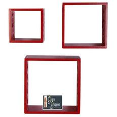 Wooden Square Nesting Floating Wall Shelves Set of 3 - WoodenTwist