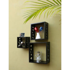 Wooden Square Nesting Floating Wall Shelves Set of 3 - WoodenTwist