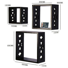 Wooden Square Nesting Floating Wall Shelves Set of 3 - WoodenTwist
