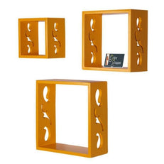 Wooden Square Nesting Floating Wall Shelves Set of 3 - WoodenTwist