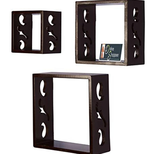 Wooden Square Nesting Floating Wall Shelves Set of 3 - WoodenTwist