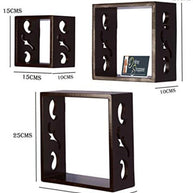 Wooden Square Nesting Floating Wall Shelves Set of 3 - WoodenTwist