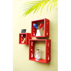 Wooden Square Nesting Floating Wall Shelves Set of 3 - WoodenTwist