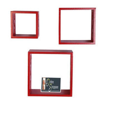 Wooden Square Nesting Floating Wall Shelves Set of 3 - WoodenTwist