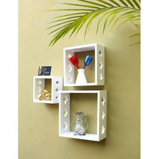 Wooden Square Nesting Floating Wall Shelves Set of 3 - WoodenTwist