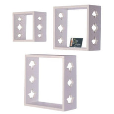 Wooden Square Nesting Floating Wall Shelves Set of 3 - WoodenTwist