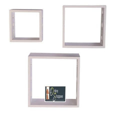 Wooden Square Nesting Floating Wall Shelves Set of 3 - WoodenTwist