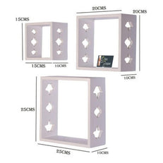 Wooden Square Nesting Floating Wall Shelves Set of 3 - WoodenTwist