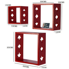 Wooden Square Nesting Floating Wall Shelves Set of 3 - WoodenTwist