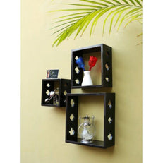 Wooden Square Nesting Floating Wall Shelves Set of 3 - WoodenTwist
