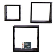 Wooden Square Nesting Floating Wall Shelves Set of 3 - WoodenTwist
