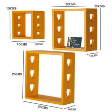 Wooden Floating Wall Shelves Set of 3 - WoodenTwist