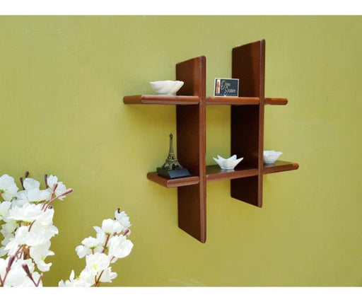 Wooden Criss Cross Floating Shelf - WoodenTwist