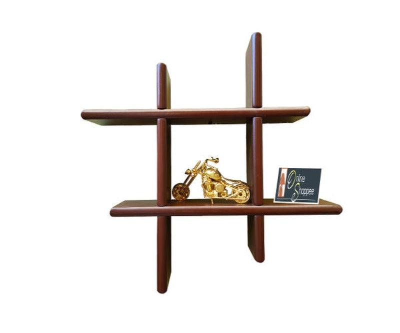 Wooden Criss Cross Floating Shelf - WoodenTwist