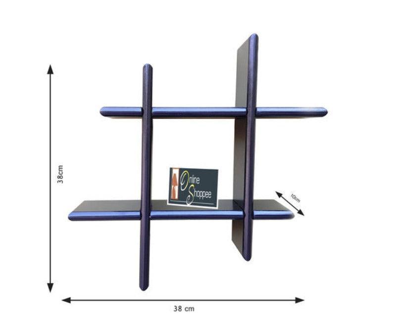 Criss Cross Floating Wall Shelf close up of intersecting design
