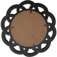 Antique Wooden Wall Mirror Frame with Handicraft Work Design - carved frame detail