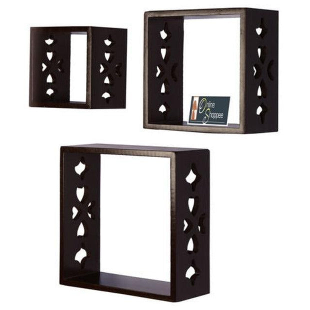 Wooden Square Nesting Floating Wall Shelves Set of 3 - WoodenTwist