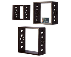 Wooden Square Nesting Floating Wall Shelves Set of 3 - WoodenTwist