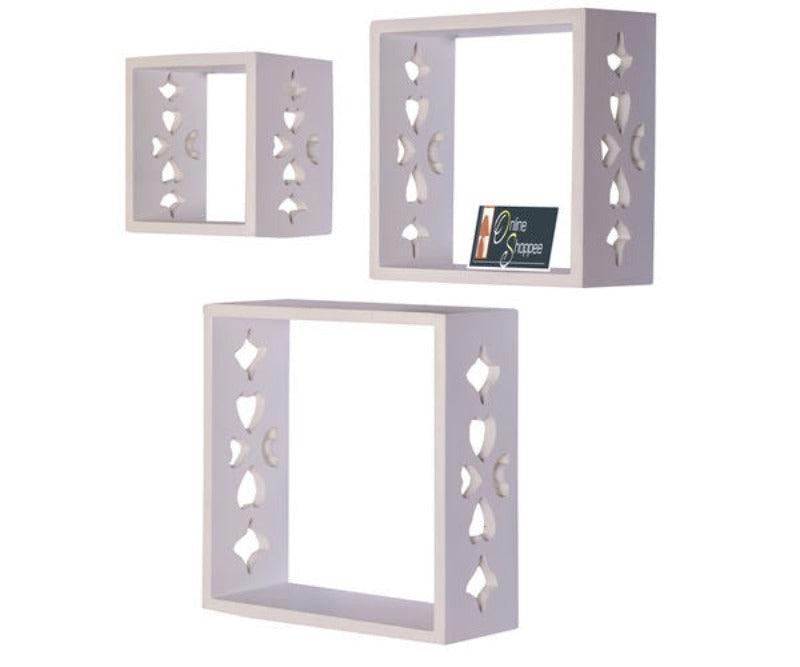 Wooden Square Nesting Floating Wall Shelves Set of 3 - WoodenTwist