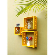Wooden Square Nesting Floating Wall Shelves Set of 3 - WoodenTwist