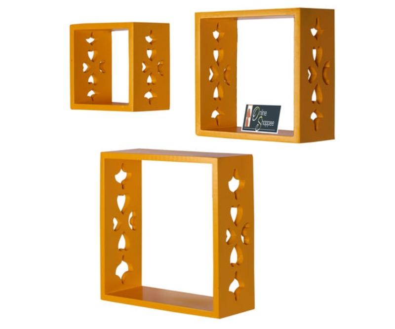 Wooden Square Nesting Floating Wall Shelves Set of 3 - WoodenTwist