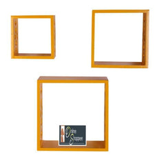 Wooden Square Nesting Floating Wall Shelves Set of 3 - WoodenTwist
